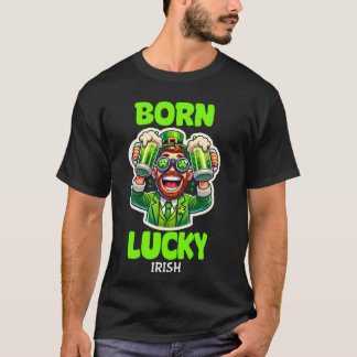 T-shirt Né Lucky Irish Funny Fier Irlande St. Paddyu201