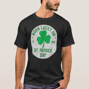 T-shirt Né Lucky Le 17 Mars St Patrick S Day Shamrock B