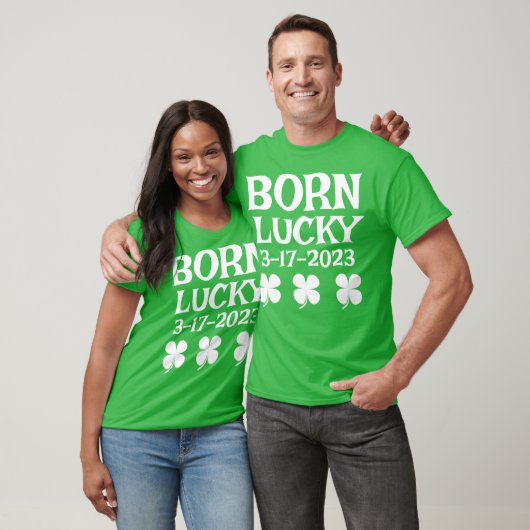 T-shirt Né Lucky sur St. Patrick's Day Anniversaire T-shir (Unisexe)