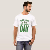 T-shirt Né Lucky sur St Patrick's Day Irlandais Anniversai (Devant entier)
