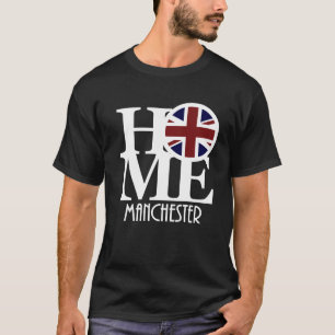 T-shirt NÉ Manchester Angleterre (texte blanc)
