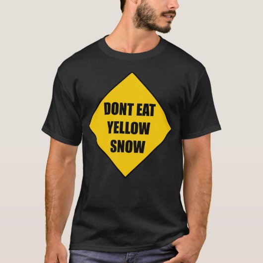 T-shirt Ne mangez pas de neige jaune (Devant)