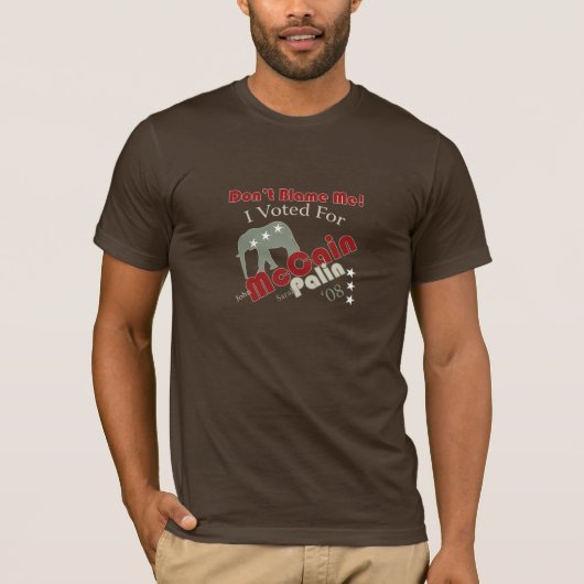 T-shirt Ne me blâmez pas (j'ai voté McCain Palin) des (Devant)