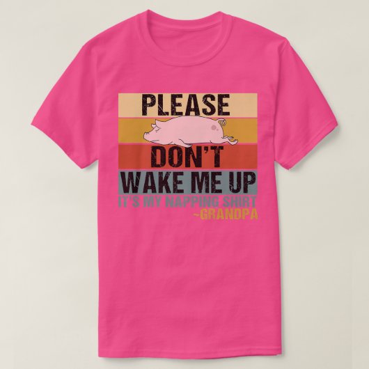 T-shirt Ne me réveillez pas Funny Sleeping Granny Pig Prem (Design devant)