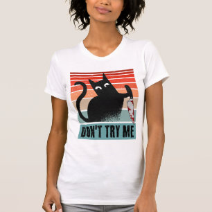 T-shirt Ne m'essayez pas, Moody Cat avec un couteau Invita