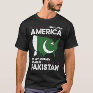 T-shirt Né Pakistanais Pakistan Américain États-Unis Natio