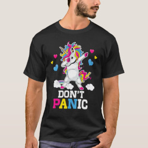 T-shirt Ne paniquez pas Pan Pansexual Dabbing Unicorn Lgbt