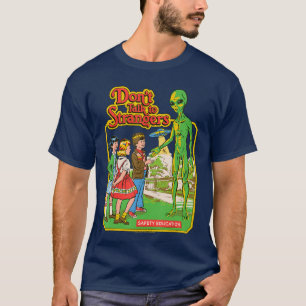 T-shirt Ne parle pas aux étrangers Alien UFO Rétro Humour 