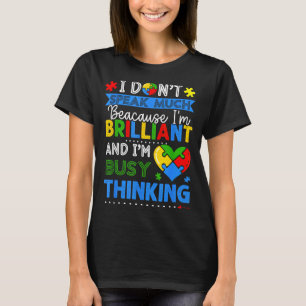 T-shirt Ne Parle Pas Beaucoup Autisme Brillant Garçons Aut