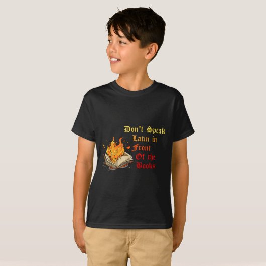 T-shirt Ne parlez pas le latin devant les livres Drôle Des (Devant entier)