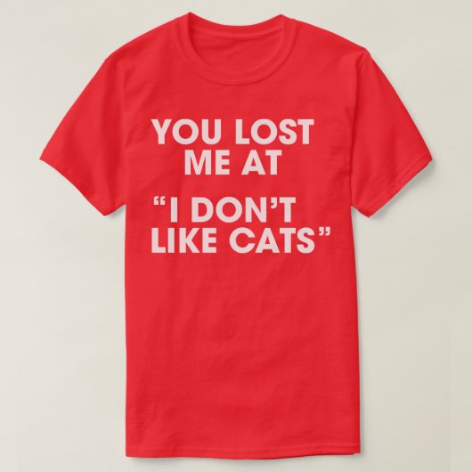 T-shirt Ne pas aimer les chats (Design devant)