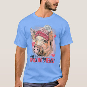 T-shirt Ne pas aller Bacon Mon coeur Valentines Jour Pig P