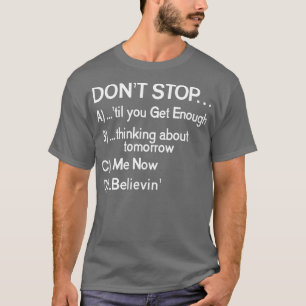 T-shirt Ne pas arrêter 80s Chansons à choix multiple