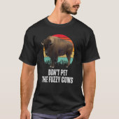 T-shirt Ne Pas Attirer Les Vaches Fuzzy Retro Bison Buffal (Devant)