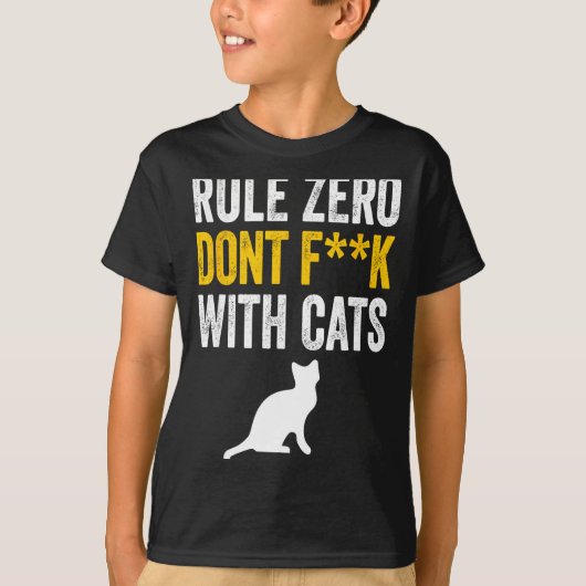 T-shirt Ne Pas Avec Le Chat Règle 0 Zéro F (Devant)