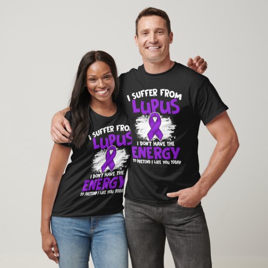 T-shirt Ne pas avoir d'énergie Lupus violet Ribbon Lupus A (Unisexe)