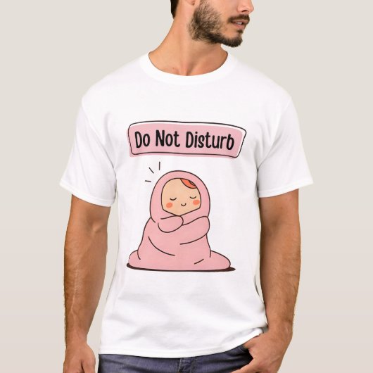 T-shirt Ne pas déranger - mignon comique Doodé d'humeur (Devant)