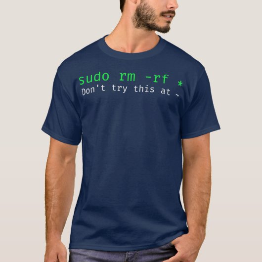 T-shirt Ne pas essayer ceci à la maison Linu commande sudo (Devant)