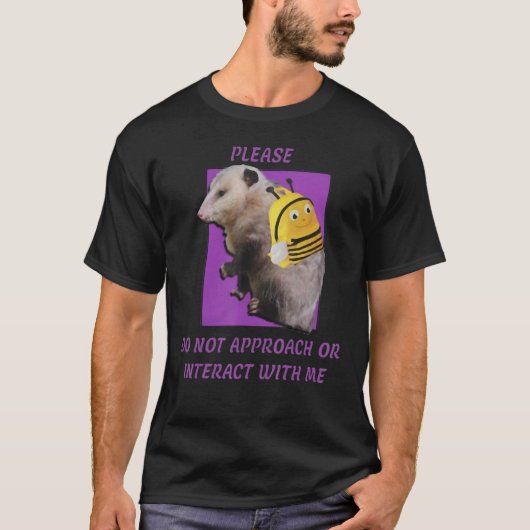 T-shirt Ne Pas M'Approcher Ou Interagir Avec Moi (Devant)