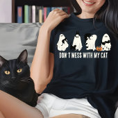 T-SHIRT NE PAS MÉDIER AVEC MON CHAT HALLOWEEN CHAT MOM