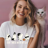 T-SHIRT NE PAS MÉDIER AVEC MON CHAT HALLOWEEN CHAT MOM