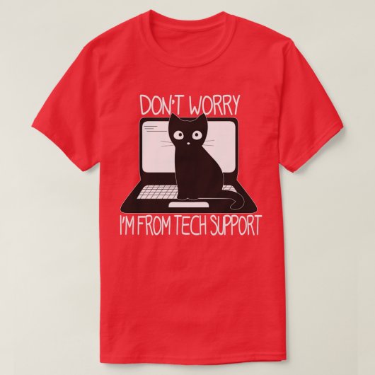 T-shirt Ne Pas M'Inquiéter Du Support Technique Funny Cat (Design devant)