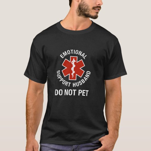 T-shirt Ne Pas Pet Soutien Émotionnel Mari Funny Long Sl (Devant)
