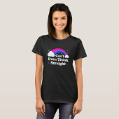 T-shirt Ne Pense Même Pas Droit Bi Pride Rainbow Bisexual (Devant entier)