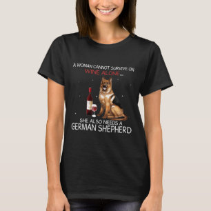 T-shirt Ne Peut Survivre Sur Le Vin Elle A Aussi Besoin D'