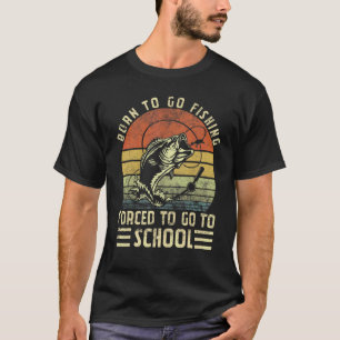 T-shirt Né pour aller pêcher le bar poisson pêcheur garçon