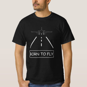 T-shirt Né Pour Avion Pilote De Vol   Aircfart Lover