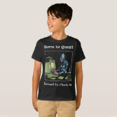 T-shirt Né pour chercher, forcé de pointer Humour de burea (Devant entier)