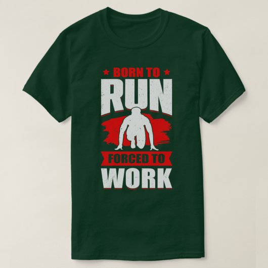 T-shirt Né Pour Courir D Au Travail Sprint Race Runner Cad (Design devant)