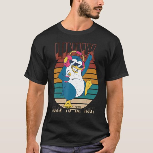 T-shirt Né pour être Root Party Linux Cool Penguin Prog Ne (Devant)