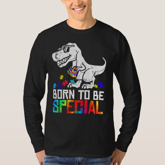T-shirt Né Pour Être Spécial Trex Dino Sensibilisation sur (Devant)