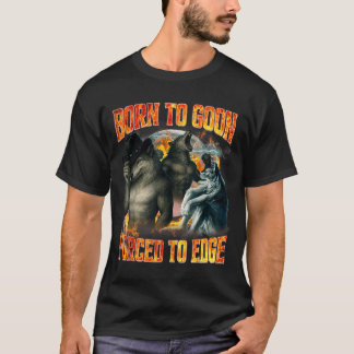 T-shirt Né pour être un abruti, forcé de se raser drôle de