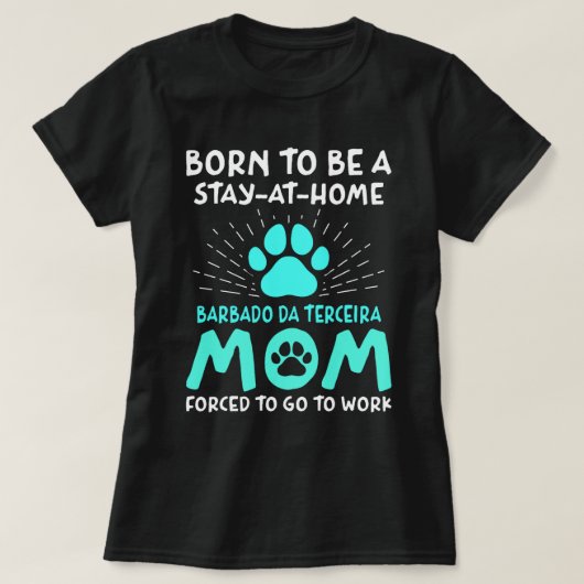 T-shirt Né Pour Être Un Barbado da Terceira Maman Funny Te (Design devant)