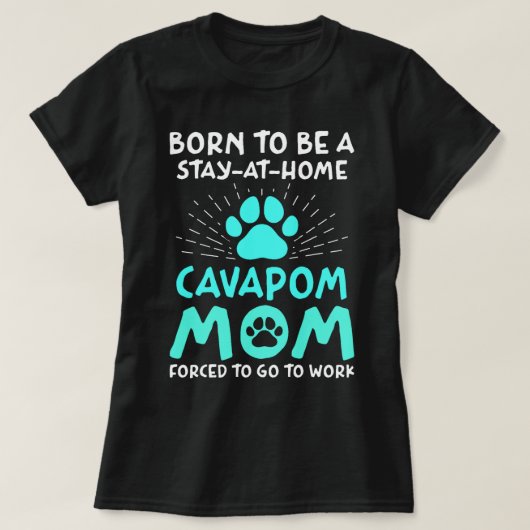 T-shirt Né Pour Être Un Cavapom Maman Drôle Cavalier Roi C (Design devant)
