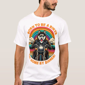 T-shirt Né pour être un motard : Husky Rider Adventure