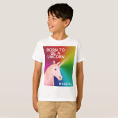 T-shirt Né pour être une licorne Statue Head Magical Rainb (Devant entier)