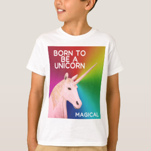 T-shirt Né pour être une licorne Statue Head Magical Rainb