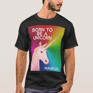T-shirt Né pour être une licorne Statue Head Magical Rainb