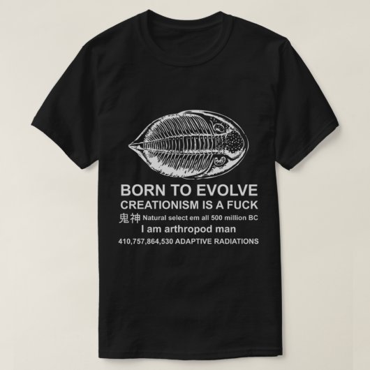 T-shirt Né Pour Évoluer - Mème, Trilobite, Arthropode, Né (Design devant)