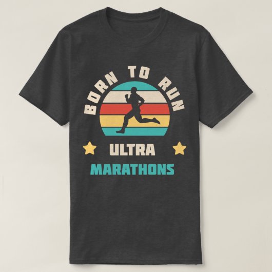 T-shirt Né Pour Exécuter Ultra Marathons Courir Idée Cadea (Design devant)