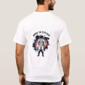 T-shirt Né pour explorer l'astronaute Nébuleuse violette A (Dos)