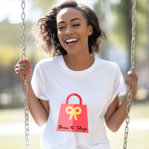 T-shirt Né pour faire des achats Porte-monnaie Couleur du