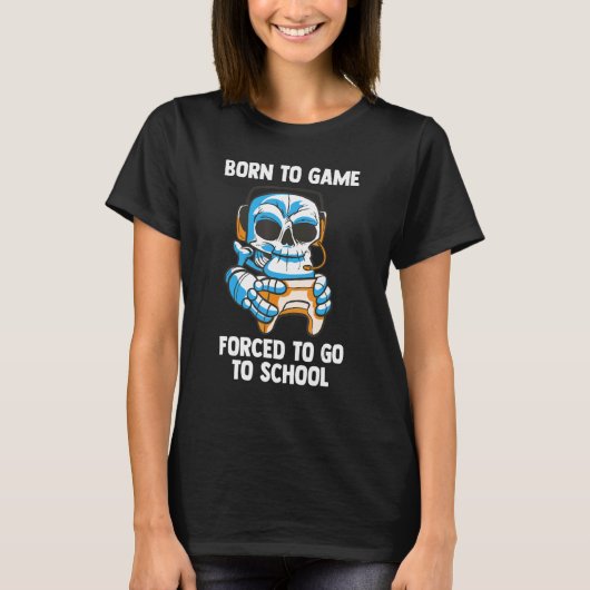 T-shirt Né Pour Jeu Video Gamer Skeleton Computer Gam (Devant)