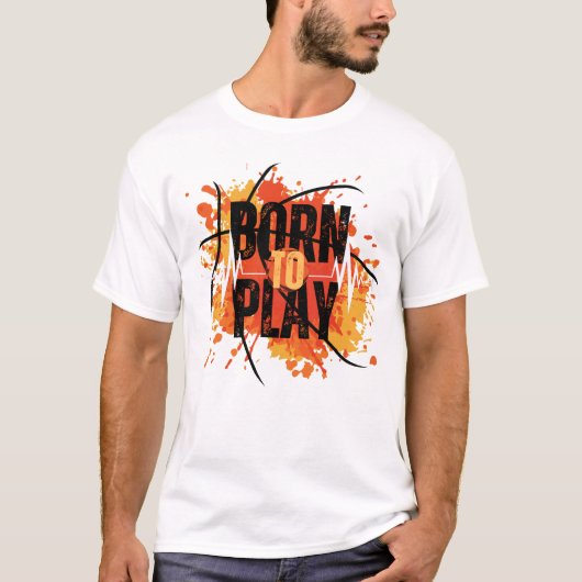 T-shirt Né Pour Jouer Savage Alpha Homme Typographie (Devant)
