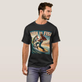 T-shirt Né pour la pêche (Devant entier)
