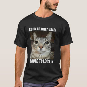 T-shirt Né pour lambiner forcé à s'enfermer amateur de cha